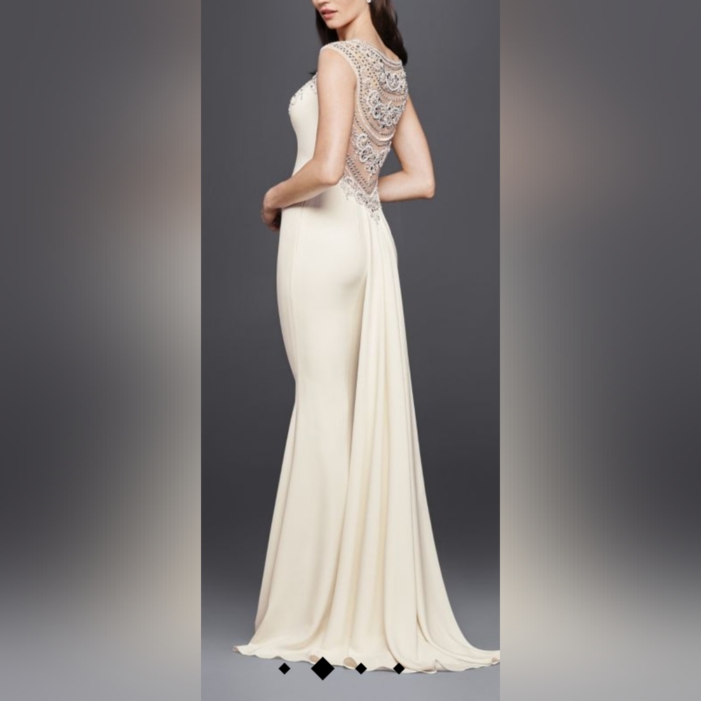 GALINA SIGNATURE beaded stretch crepe wedding dress